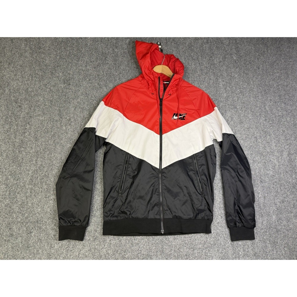 Men's Nike Y2K Full Zip Swishy Track Jacket Size Small Swoosh Black Red White